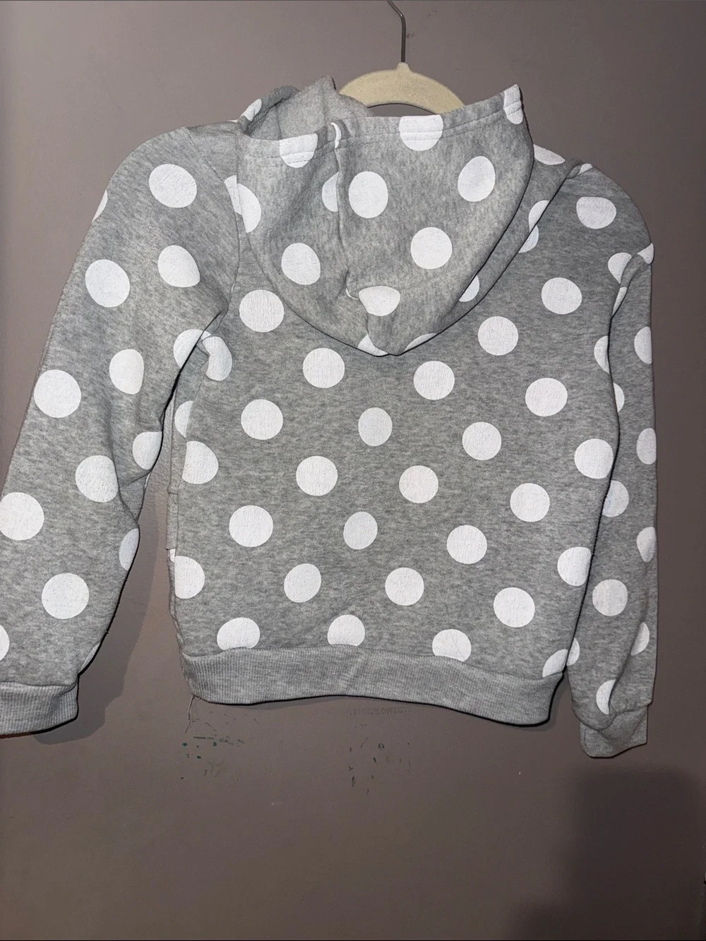 Hello Kitty Two-Piece Sweatsuit, Pink Leggings with Gray Polka Dot Hoodie Set